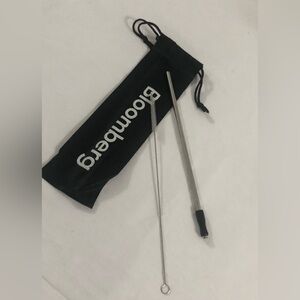 Bloomberg Straw cleaning brush with pauch stainless  Steel. 10”L